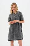 Malo Short Dress - Grey Wash