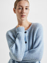 Lulu Knit Short Cardigan- Cashmere Blue