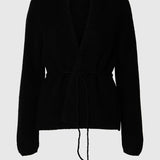 Sia Knit Belt Cardigan- Black