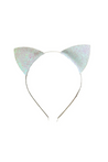 Glitter Cat Ear Headband - White