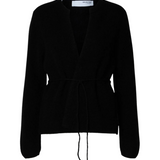 Sia Knit Belt Cardigan- Black