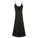 Orphee Satin Dress - Black