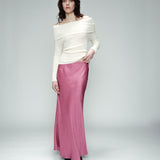 Orient Satin Skirt - Rose