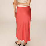 Philae Satin Skirt- Rose