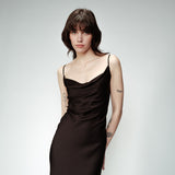 Orphee Satin Dress - Black