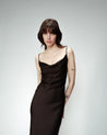 Orphee Satin Dress - Black