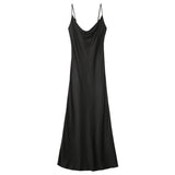 Orphee Satin Dress - Black