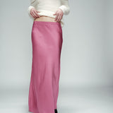 Orient Satin Skirt - Rose