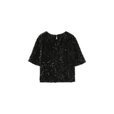 Orta Sequin Top - Black