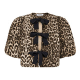 Bow Blouse in Leopard Print