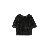 Orta Sequin Top - Black