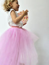 Long Pink Rock Tutu Skirt