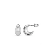 Tapered Domed Earrings - Silver