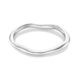 Polished Hammered Bangle- Silver