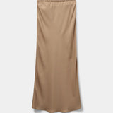 Satin Skirt- Sand