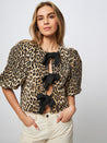 Bow Blouse in Leopard Print