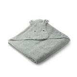 Albert Hooded Towel - Hippo Dove Blue